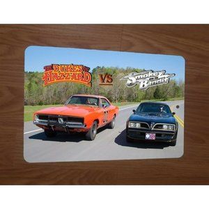 Dukes of Hazzard vs Smokey and the Bandit General Lee Trans‎ Am 8x12 Metal Sign